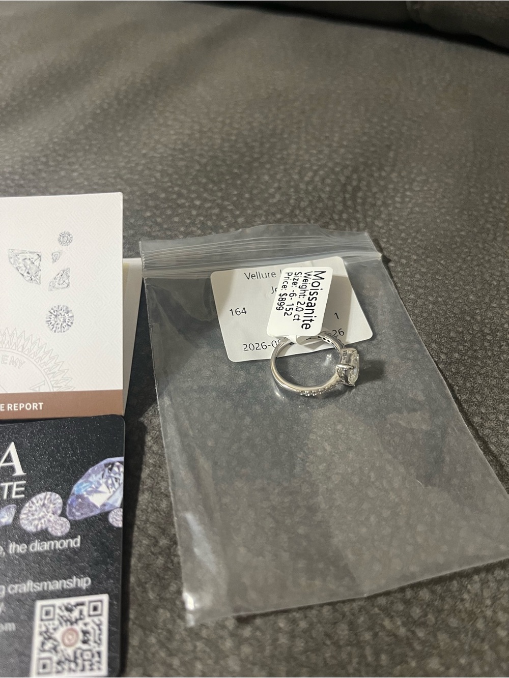 Silver Moissanite Engagement Ring - Unbranded